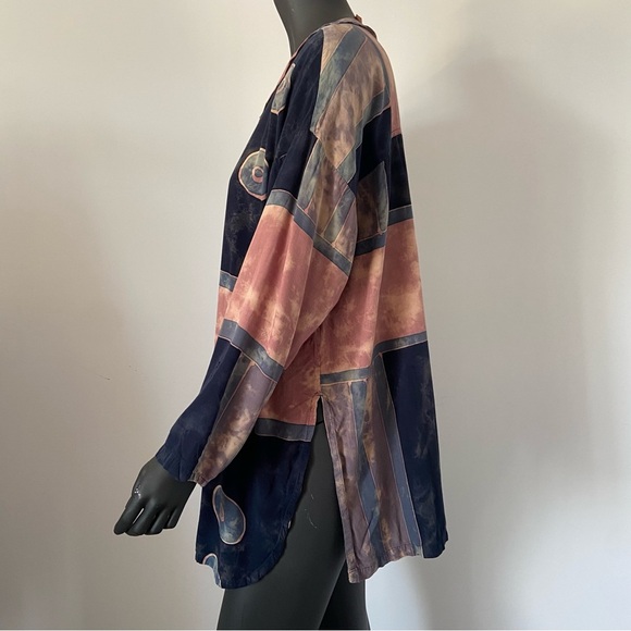 VTG Asian creations abstract button down shirt cardigan - Picture 9 of 11